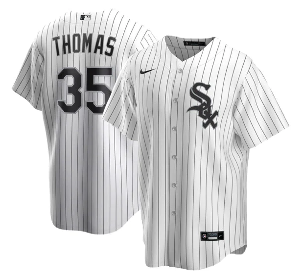 Men's Chicago White Sox #35 Frank Thomas White Cool Base Stitched Jersey Men's Chicago White Sox #35 Frank Thomas White Cool Base Stitched Jersey